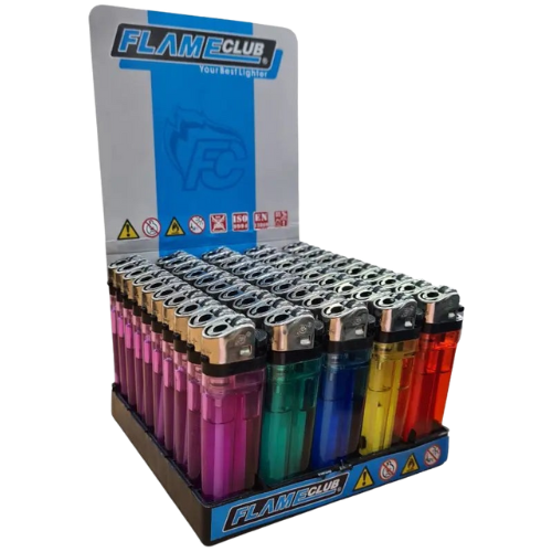 Flameclub Transparent Lighters 50Pack dimarkcash&carry