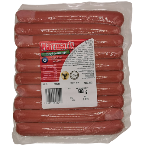 Marmaris Beef Sausage Halal 10X500G dimarkcash&carry