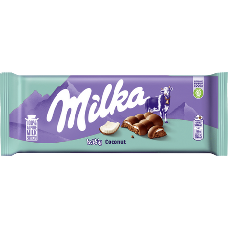 Milka Bubbly Coconut Chocolate Bar 12X97G dimarkcash&carry