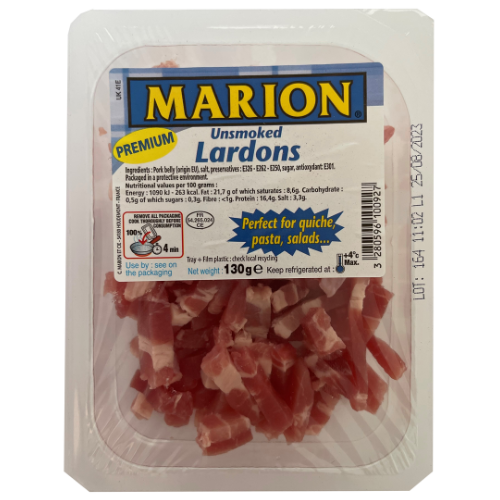 Marion Unsmoked Lardons (Blue) 20X130G dimarkcash&carry