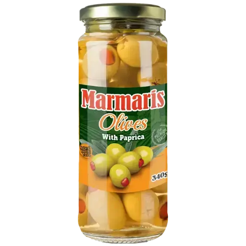 Marmaris Green-Stuffed Olives 12X450G dimarkcash&carry