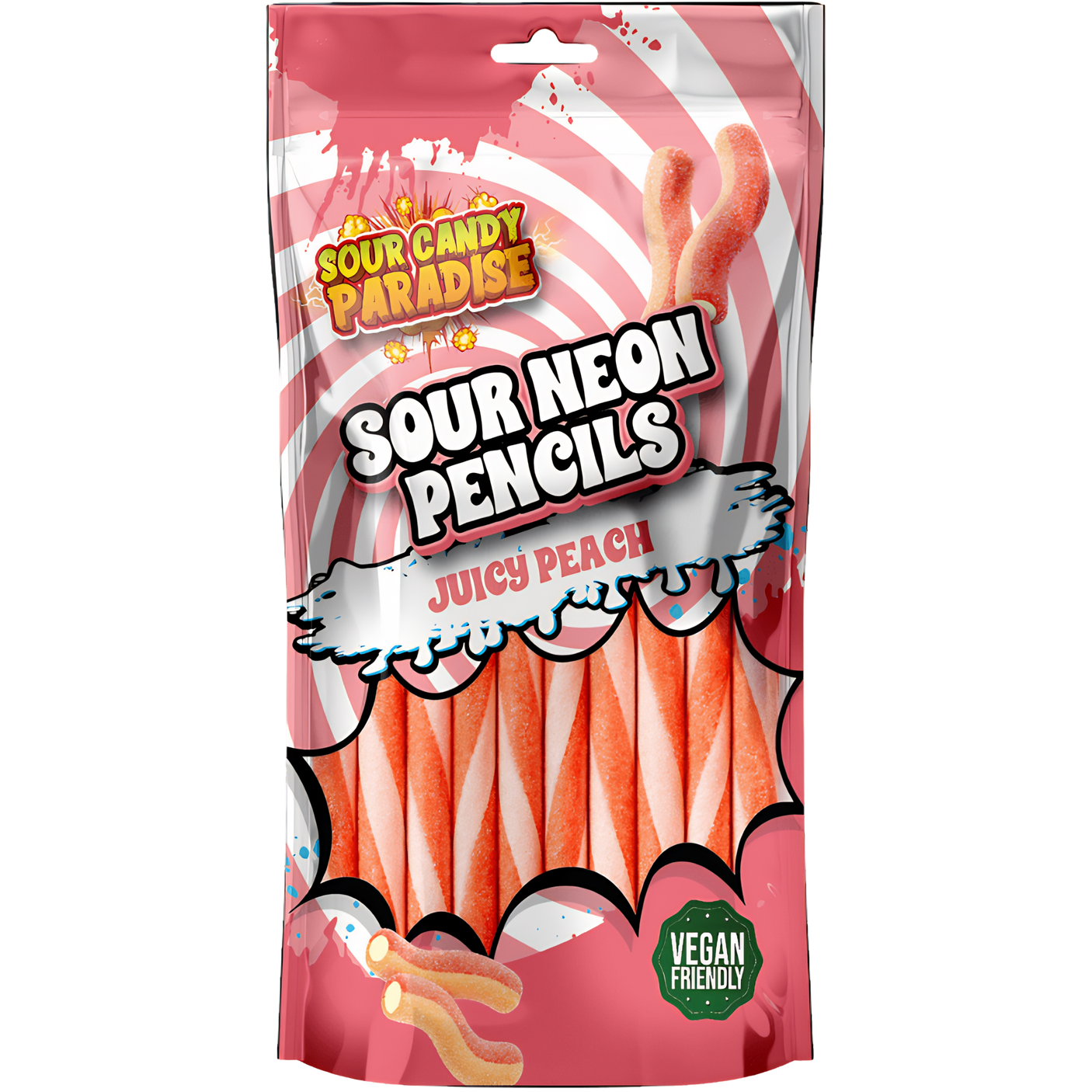 Neon Pencils Sour Juicy Peach 12X130g dimarkcash&carry