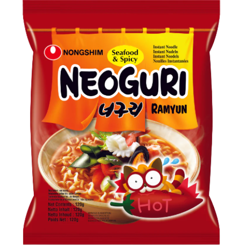 Nongshim Neoguri Seafood Spicy Ramyun Noodles (Pack) 20X120G dimarkcash&carry
