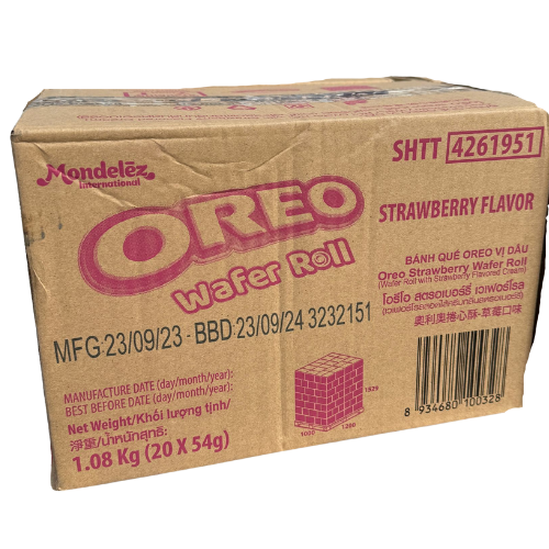 Oreo Wafer Roll Strawberry Flavour 20X54G dimarkcash&carry