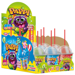 Pappi Sour Liquid Jelly Lollipop 12X45G