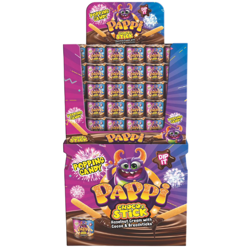 Pappi Sticks & Hazelnut Cream W Popping Candy 144X55G