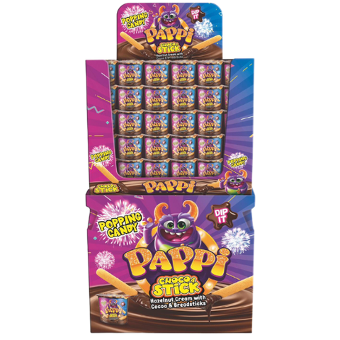 Pappi Sticks & Hazelnut Cream W Popping Candy 144X55G