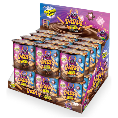 Pappi Sticks & Hazelnut Cream W Popping Candy 24X55G