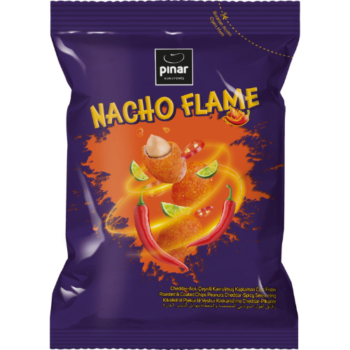 Pinar Coated Peanuts Nacho Flame 26X100G dimarkcash&carry