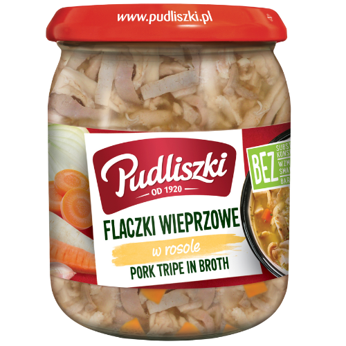Pudliszki Flaczki Plain Pork In Jar 4X500G dimarkcash&carry