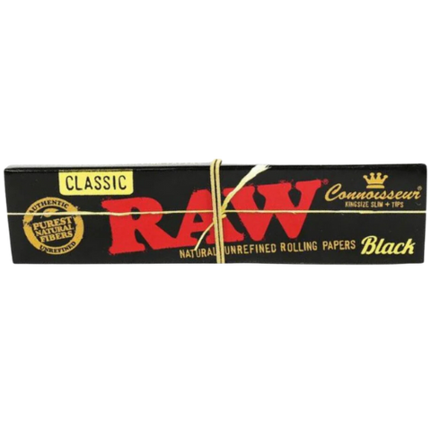 Raw Black Connoisseur With Tips 24 Pack