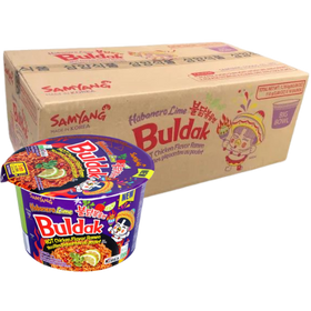 Samyang Buldak Habanero Lime Hot Chicken Ramen Big Bowl 16X105G dimarkcash&carry