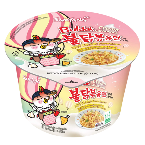 Samyang Buldak *Cream Carbonara* Hot Chicken Ramen Big Bowl 16x105g dimarkcash&carry