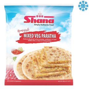 Shana Home Style Mix Veg Paratha 12X400G - Collection Only Frozen Product dimarkcash&carry