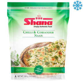 Shana Naan Chilli & Coriandar 12X300g (4 Pcs) - Collection Only Frozen Product dimarkcash&carry