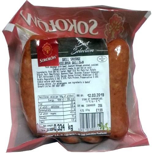 Sokolow Grill Sausage 1Kg dimarkcash&carry