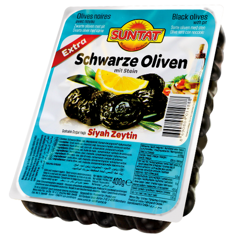 Suntat Black Olives Extra (Vac) 24X400G dimarkcash&carry