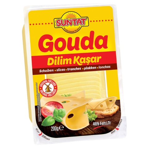 Suntat Sliced Gouda Cheese 12x200g