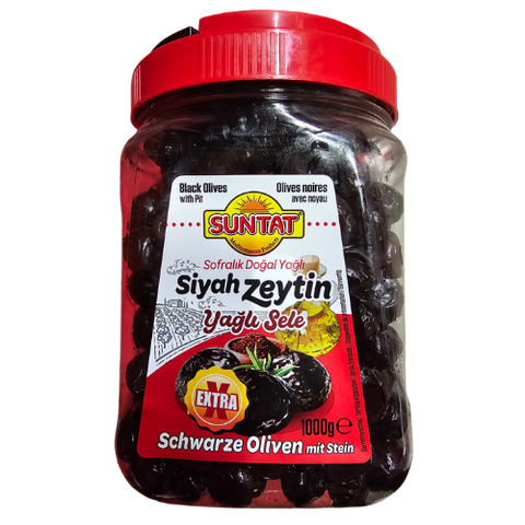 Suntat Black Olives Yagli Sele  (291-350) RED PET 6x1kg