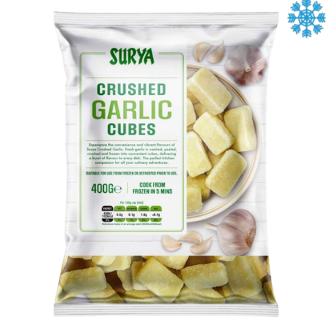 Surya Iqf Crushed Garlic 10X400G - Collection Only Frozen Product dimarkcash&carry