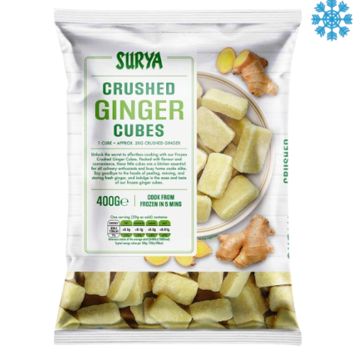 Surya Iqf Crushed Ginger 10X400G - Collection Only Frozen Product dimarkcash&carry