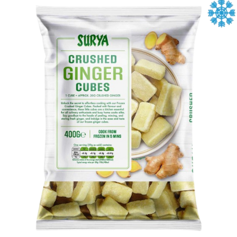 Surya Iqf Crushed Ginger 10X400G - Collection Only Frozen Product dimarkcash&carry