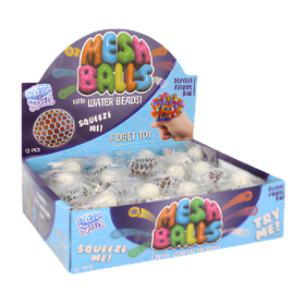 Ball W/mesh Sqeeze 7Cm 4 Astd cols 12pcs dimarkcash&carry