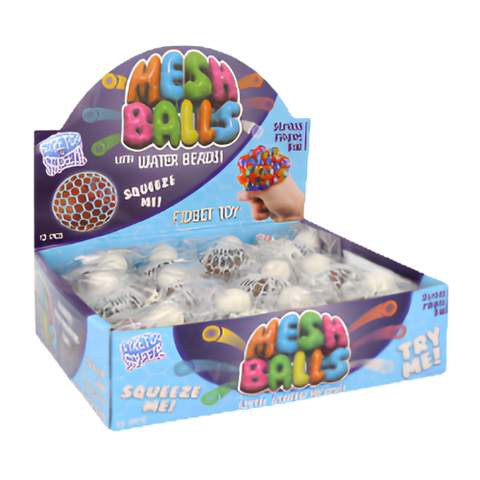 Ball W/mesh Sqeeze 7Cm 4 Astd cols 12pcs dimarkcash&carry