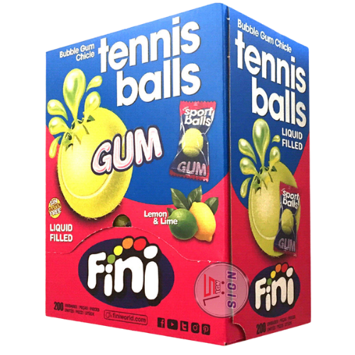 Fini Tennis Ball Bubble Gum 200X6G dimarkcash&carry