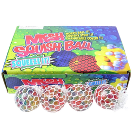 Ball W/mesh And Beads Sqeeze 12pcs dimarkcash&carry