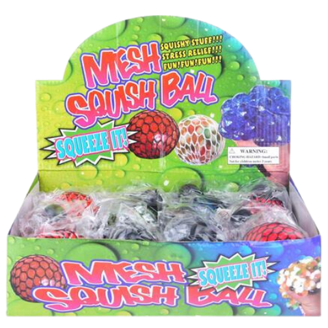 Ball W/mesh And Beads Sqeeze 12pcs dimarkcash&carry