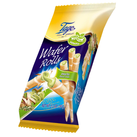 Tago Roll Wafers Pistachio 30X150G dimarkcash&carry