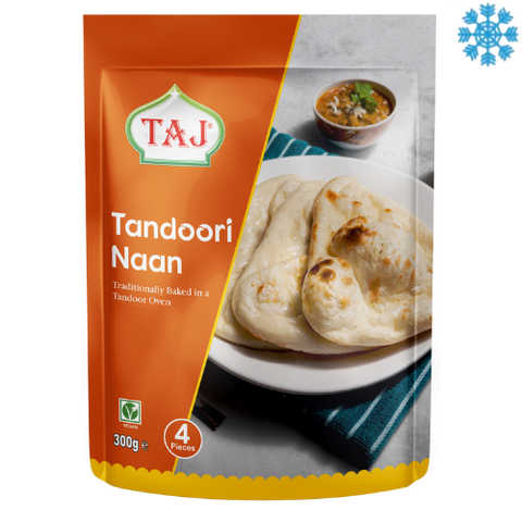 Taj Tandoori Naan 12X300G (4Pcs) - Collection Only Frozen Product dimarkcash&carry