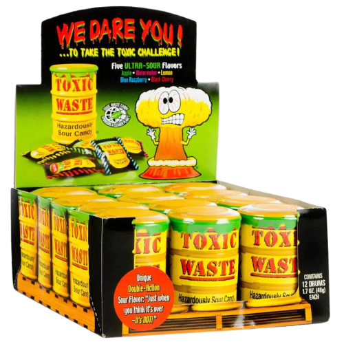 Toxic Waste Yellow Drum 12X42G dimarkcash&carry