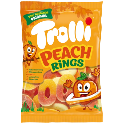 Trolli *Halal* Peach Rings Bag 12x100g dimarkcash&carry