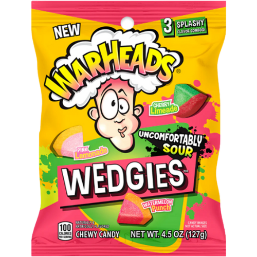 Warheads Wedgies Peg Bag 12X127G(4.5Oz)