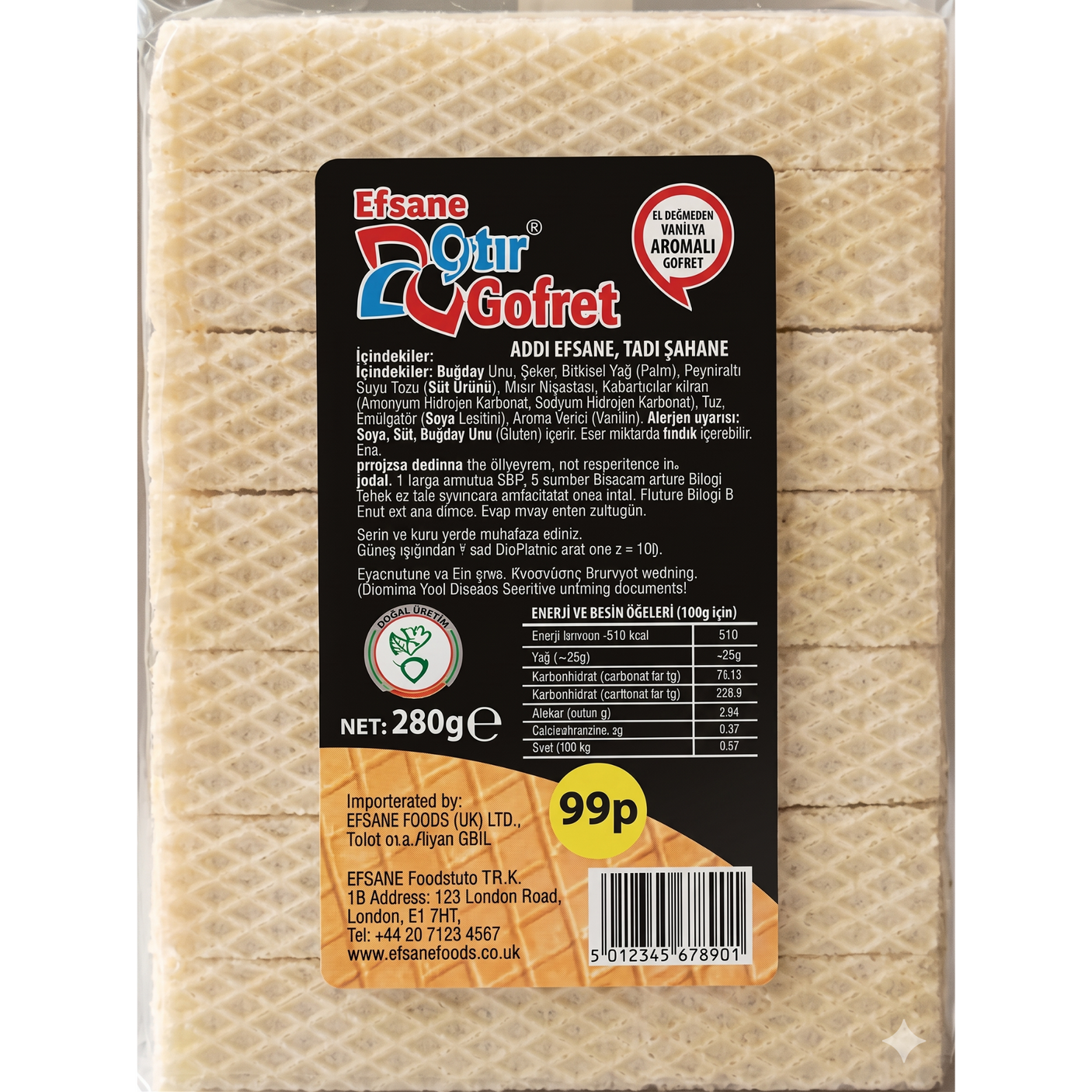 Efsane Wafers Vanillin 24x280g dimarkcash&carry