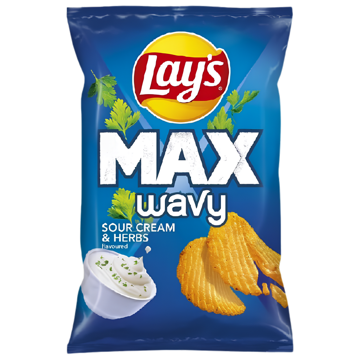 Lays Max Wavy Sour Cream & Herbs 24x120g dimarkcash&carry