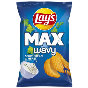 Lays Max Wavy Sour Cream & Herbs 24x120g dimarkcash&carry