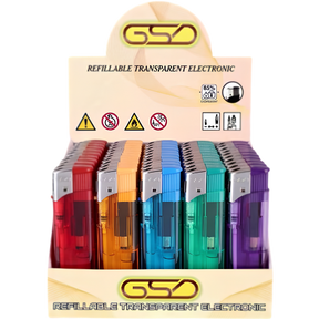 GSD Transparent Electronic Lighters 50pack dimarkcash&carry