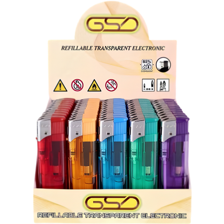GSD Transparent Electronic Lighters 50pack dimarkcash&carry