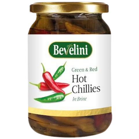 Bevelini Green & Red Hot Chillies 6X280G