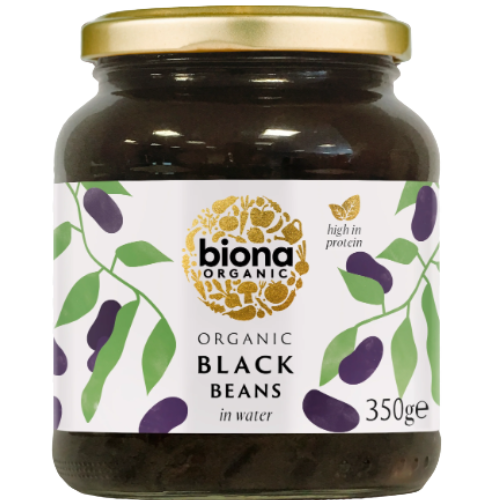 Organic Biona Organic Black Beans  Jar 6X350G